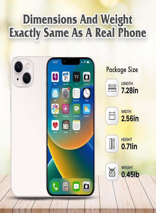 FufoneUS Dummy Fake Phone Model, Looks Like The Real Phone Compatible with Phone 14, for Cell Phone Store Display or Send a Toy Phone 14 for Kids (White Rainbow-Front) - Image 2